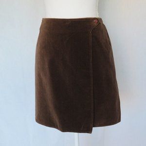 On Fire Women’s Vintage Brown Velvet Wrap Up Skirt Size 7/8